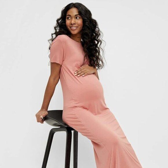 Maternity ASOS MAMALICIOUS Dress NEW M Desert Sand Mlcarina Certified Viscose - Picture 3 of 9
